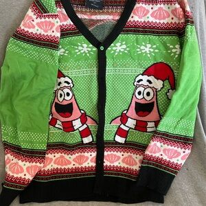 SpongeBob Squarepants Festive Green and Pink Cardigan